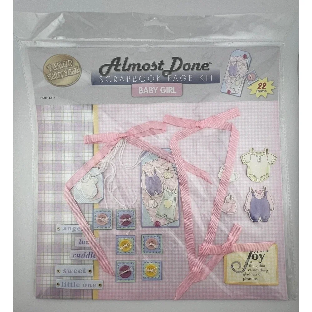 Paper‎ Pizazz Almost Done Scrapbook Page Kit Baby Girl 12x12 22 Pieces 2005